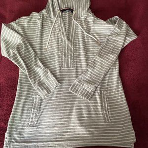 Tommy Hilfiger women's gray/white hoodie Small